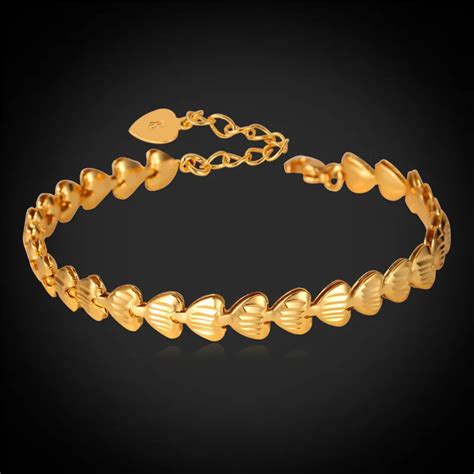 Buy Women Bracelets Brand Gold Color Lovely Heart
