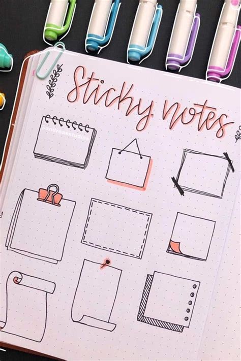 Cute Paper Note Doodle Tutorials For Bullet Journal