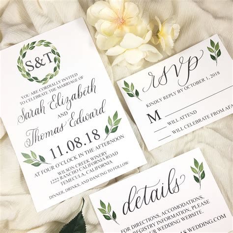 This Simple Wedding Invitation Is Perfect For A Classic Greenery