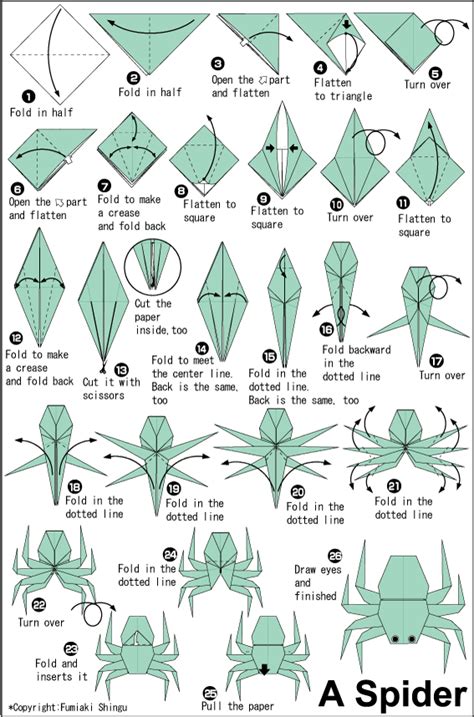 Spider Easy Origami Instructions For Kids