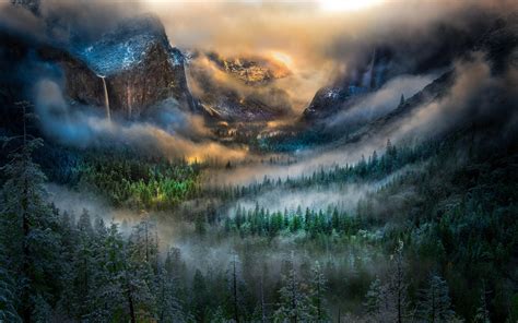 Wallpaper 1920x1200 Px Forest Landscape Mist Mountain Nature