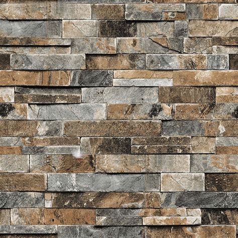 3d Stereoscopic Faux Stone Brick Wall Wallpaper For Walls