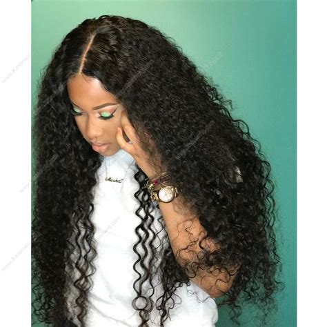 The most popular bangs wig of this year! Peruvian Virgin Hair Deep Curly 4 Bundles Best Quality ...