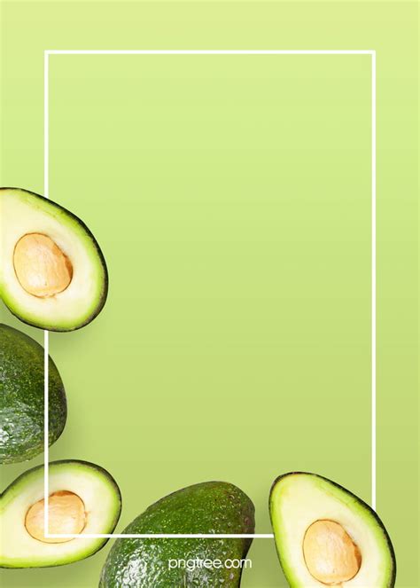 Green Avocado Realistic Background Avocado Frame Simple Background