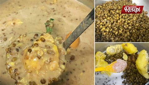 Selain rasanya yang enak dan lezat, bubur kacang hijau. Cara Buat Bubur Kacang Hijau Dengan Isi Durian. Hidangan ...