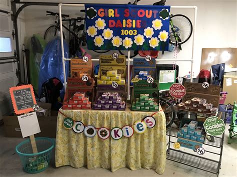 Cookie Booth With Table Display With Recycled Boxes Girl Scout Cookies Daisy Scouts Brownie