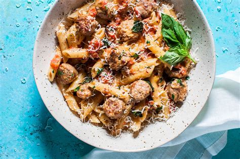 Spicy Italian Sausage Pasta In A Creamy Tomato Sauce Salt And Lavender
