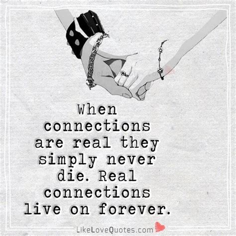 When Connections Are Real They Simply Never Die Real Connections Live