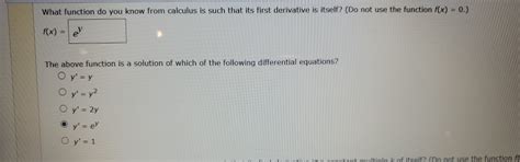 solved what function do you know from calculus is such that