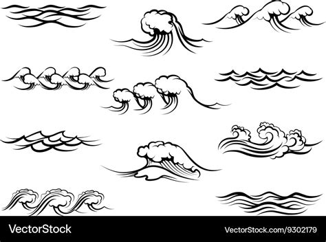 Ocean Waves Or Sea Waves Royalty Free Vector Image
