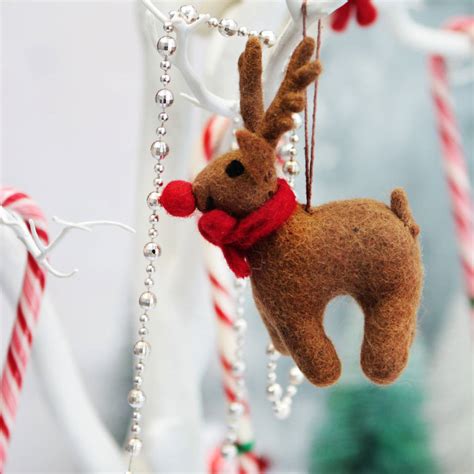 Decorations something put up in or on the house or added to a. Personalised Felt Reindeer Christmas Hanging Decoration By ...