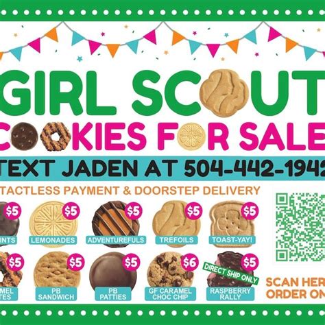Lbb Girl Scout Cookie Door Hanger With Qr Code Printable Menu Sign