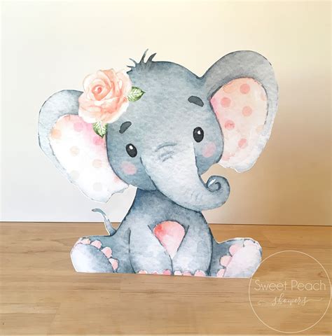 Flower Elephant Baby Shower Decor Centerpiece Nursery Etsy Baby