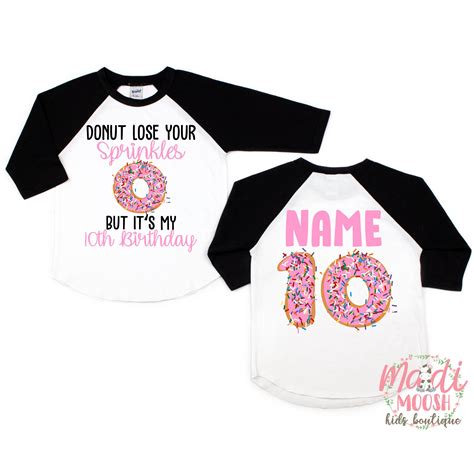 Tenth Donut Birthday Shirt Donut Lose Your Sprinkles Shirt Etsy