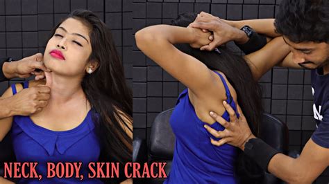 Skin Cracking Head Massage And Neck Cracking For Insomnia Asmr Youtube