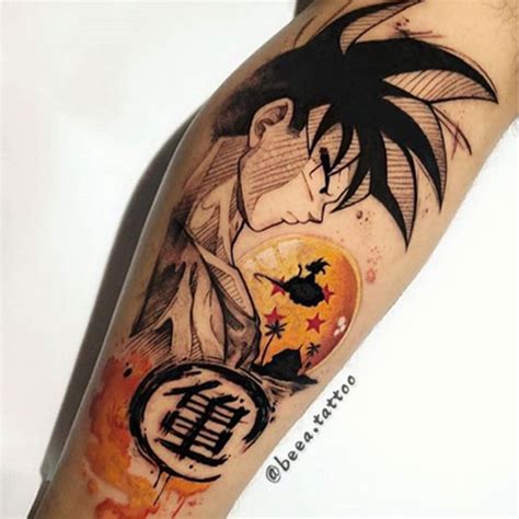 These designs consist of small geometrical black in the chinese art, you can see that they draw the dragon with flaming pearls in their hands. Best Goku Tattoo Designs Top 10 Dragon Ball Z Tattoos
