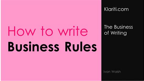 business rules   rules  business