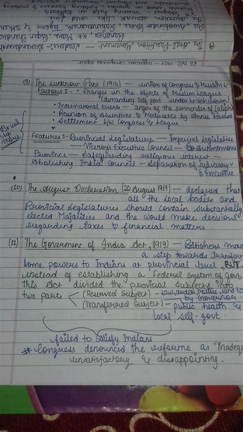 Handwritten Notes For ICSE Class Th History Civics OFF