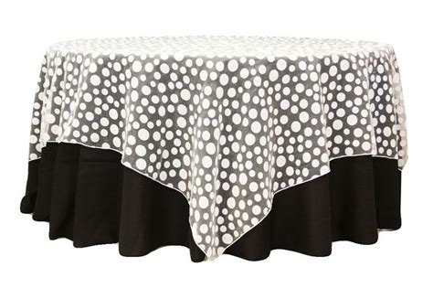 polka dot 72 x72 square satin table overlay black and white table overlays polka table cloth