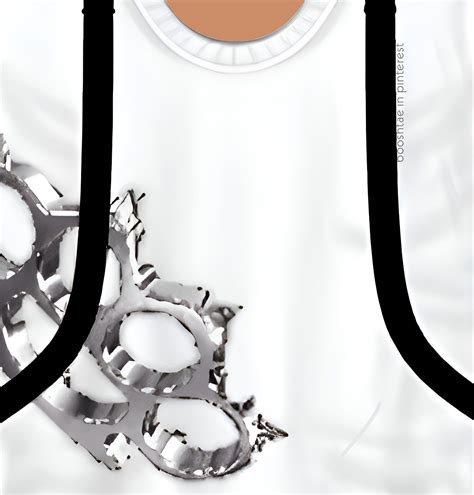 An Image Of A White Shirt With Scissors On The Front And Bottom Part In Black