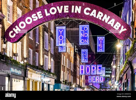 Carnaby Street Has Its Christmas Lights Switched On London Stock Photo Alamy
