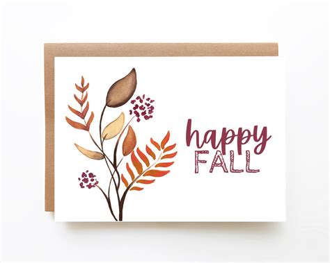 Printable Card Happy Fall Card Instant Download Etsy