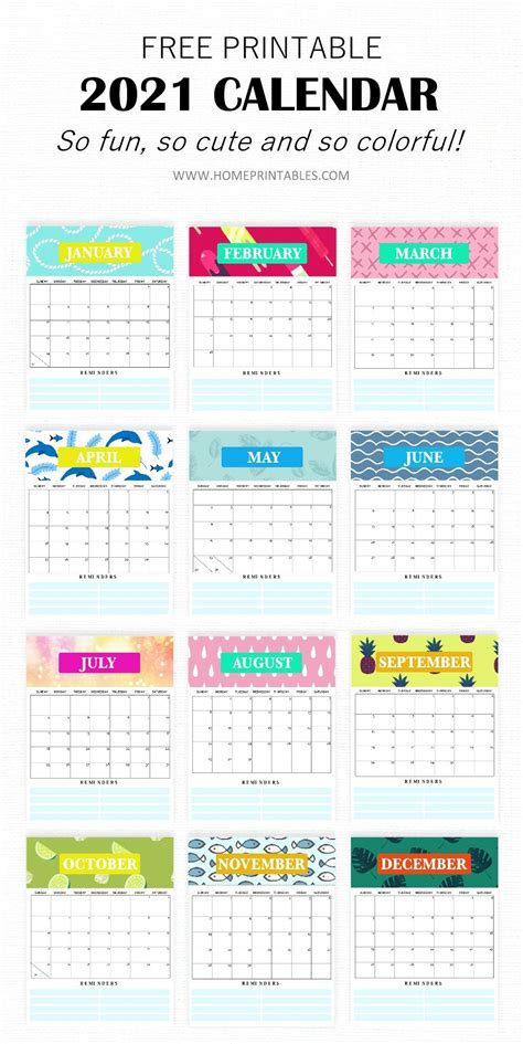 Maybe you would like to learn more about one of these? Free Monthly Calendar 2021 Printable: Super Cute Style ...