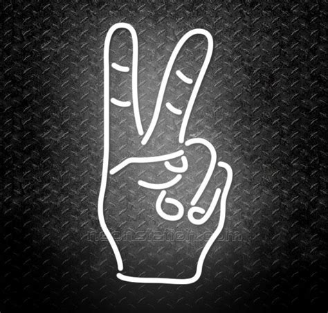Buy peace symbol neon sign online! Victory And Peace Hand Neon Sign For Sale // Neonstation