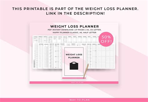 weight loss countdown printable weight loss thermometer etsy
