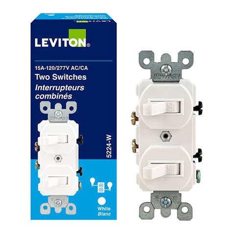 Leviton 15 Amp Double Wall Switch White The Home Depot Canada