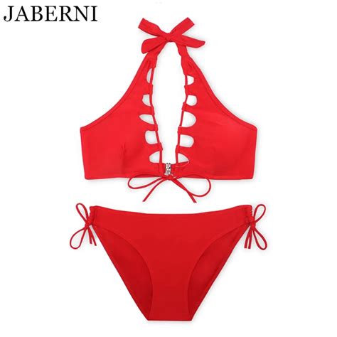 jaberni brand sexy bikini 2017 women swimwear padding red swimsuit summer bikinis low waist