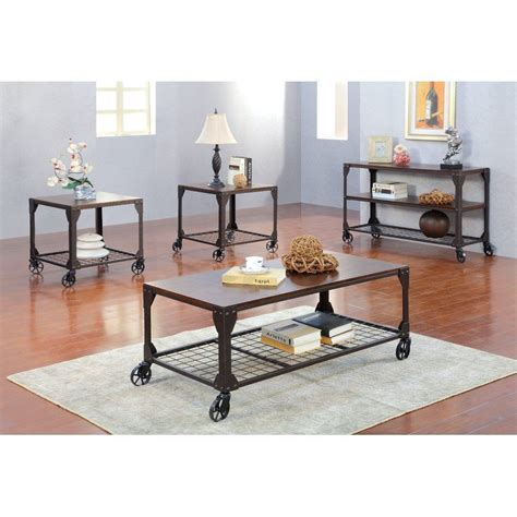The farmhouse coffee table is perfectly rustic and charming with its ends. Hobart 3 Piece Coffee Table Set | Coffee table, Furniture ...