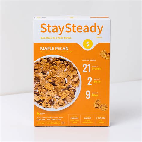 Staysteady Cereal Maple Pecan High Protein Low Sugar Fiber Ric