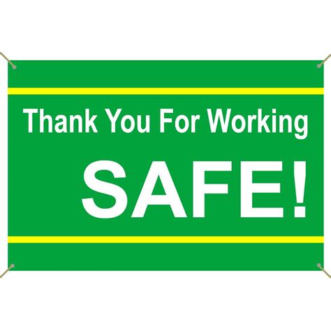 Event And Id Supplies Banners Thank You For Working Safe Banner