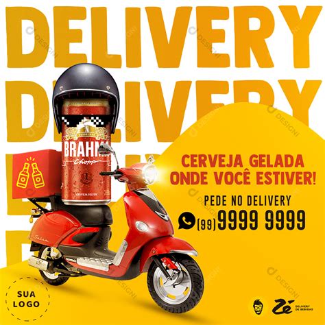 Delivery de Bebidas Social Media PSD Editável download Designi