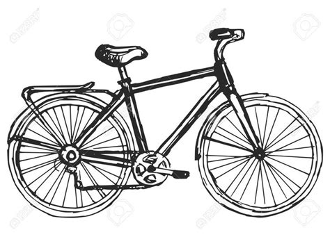 Hand Drawn Sketch Cartoon Illustration Of Bicycle Bike Drawing