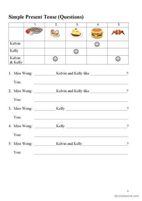 Present Simple Questions And Foo English Esl Worksheets Pdf And Doc