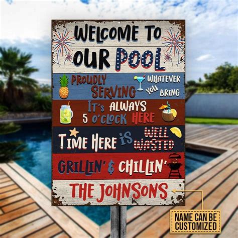 Swimming Pool Signs Swimming Pools Personalized Pool Personalised