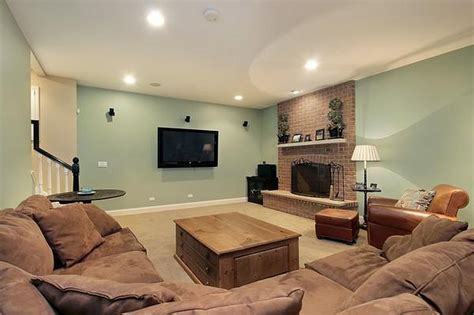 Ideas For Basement Wall Colors Basement Living Rooms Basement Colors