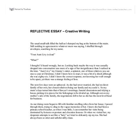 Reflective Essay Gcse English Marked By