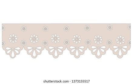 Cotton Lace Eyelet Nude Border Vector เวกเตอรสตอก ปลอดคาลขสทธ