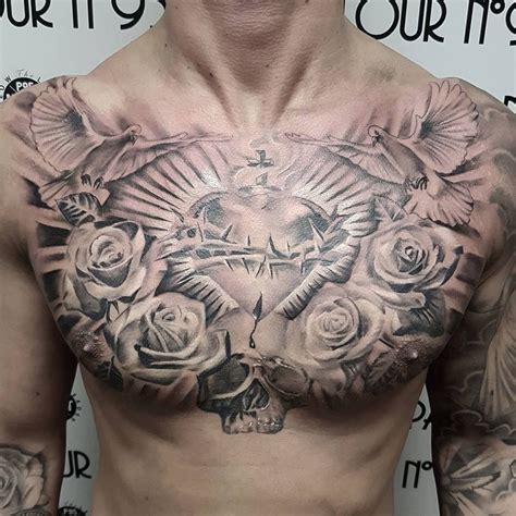 Maybe you would like to learn more about one of these? Sacred Heart Chest Piece Tattoo • Arm Tattoo Sites