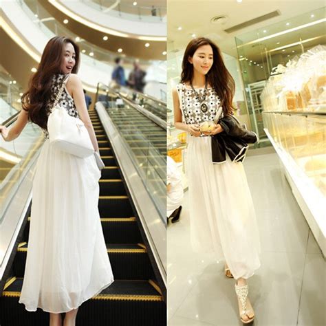 Summer 2013 Korean Fashion Bohemian White Bodycon Sequin
