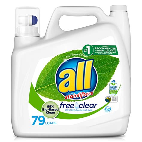 All Laundry Detergent Liquid Free Clear Eco 79 Loads 99 Bio Based