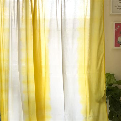 Yellow Dip Dye Sheer Cotton Curtains For Doors And Windows For Home
