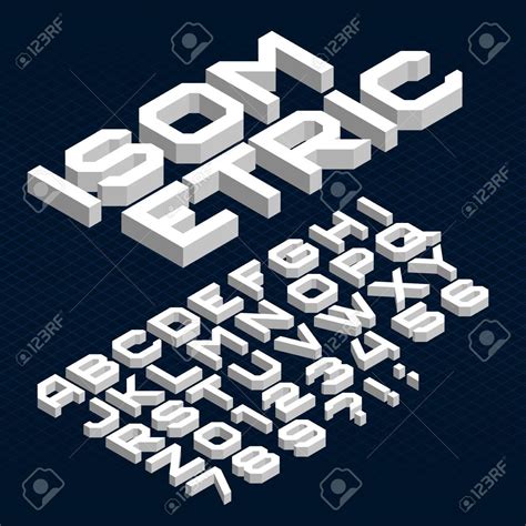 Product Fonts Alphabet Isometric Design Tattoo Lettering