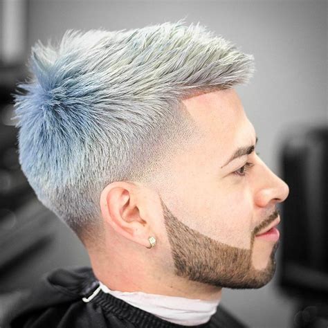 Mens Grey Fade Haircut Wavy Haircut