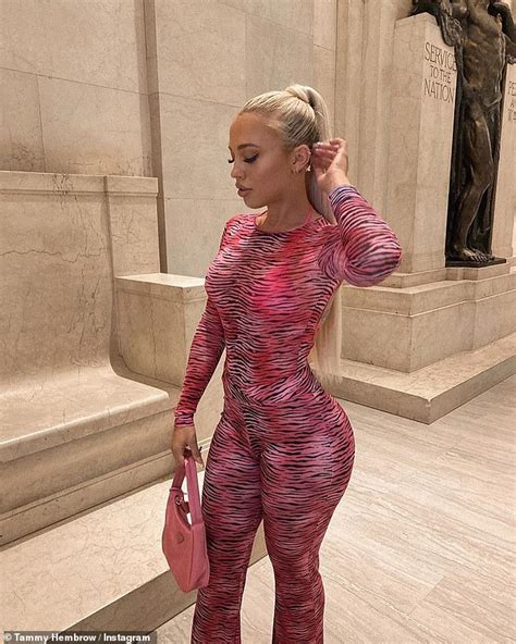 Tammy Hembrow Flaunts Her Incredible Figure In A Skintight Tiger Print Bodysuit Daily Mail Online