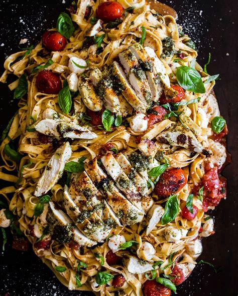 Stir and cook over medium heat until the cream cheese has fully melted into the sauce. Pesto Chicken, Tomato & Mozzarella Pasta by nutmegnanny ...
