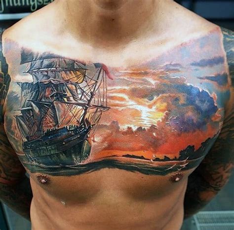 What do small sun tattoos mean? 90 Sunset Tattoos For Men - Fading Daylight Sky Designs